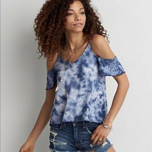 American Eagle Soft and Sexy Cold Shoulder Top - Picture 1 of 4